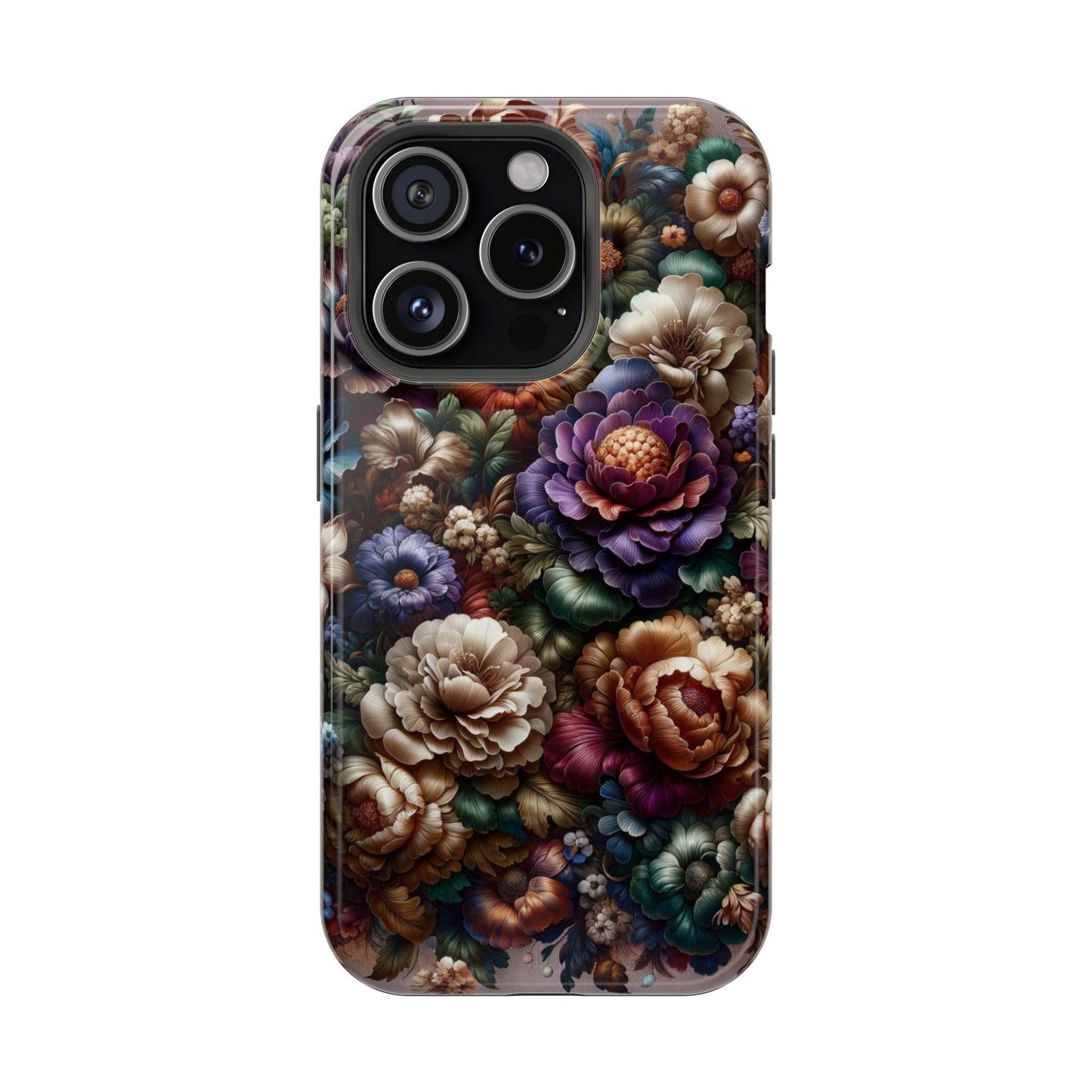 Floral Elegance MagSafe Compatible iPhone Case – Protective Dual-Layer Design with Vibrant Full-Wrap Print