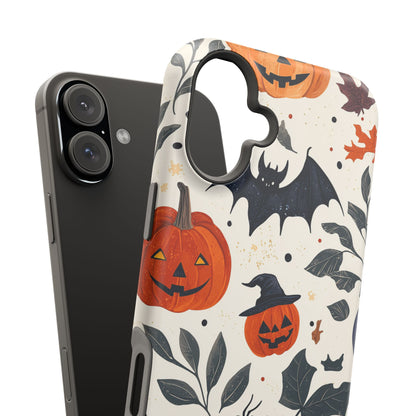 Spooky Halloween MagSafe iPhone Case – Pumpkins, Bats, and Spider Design