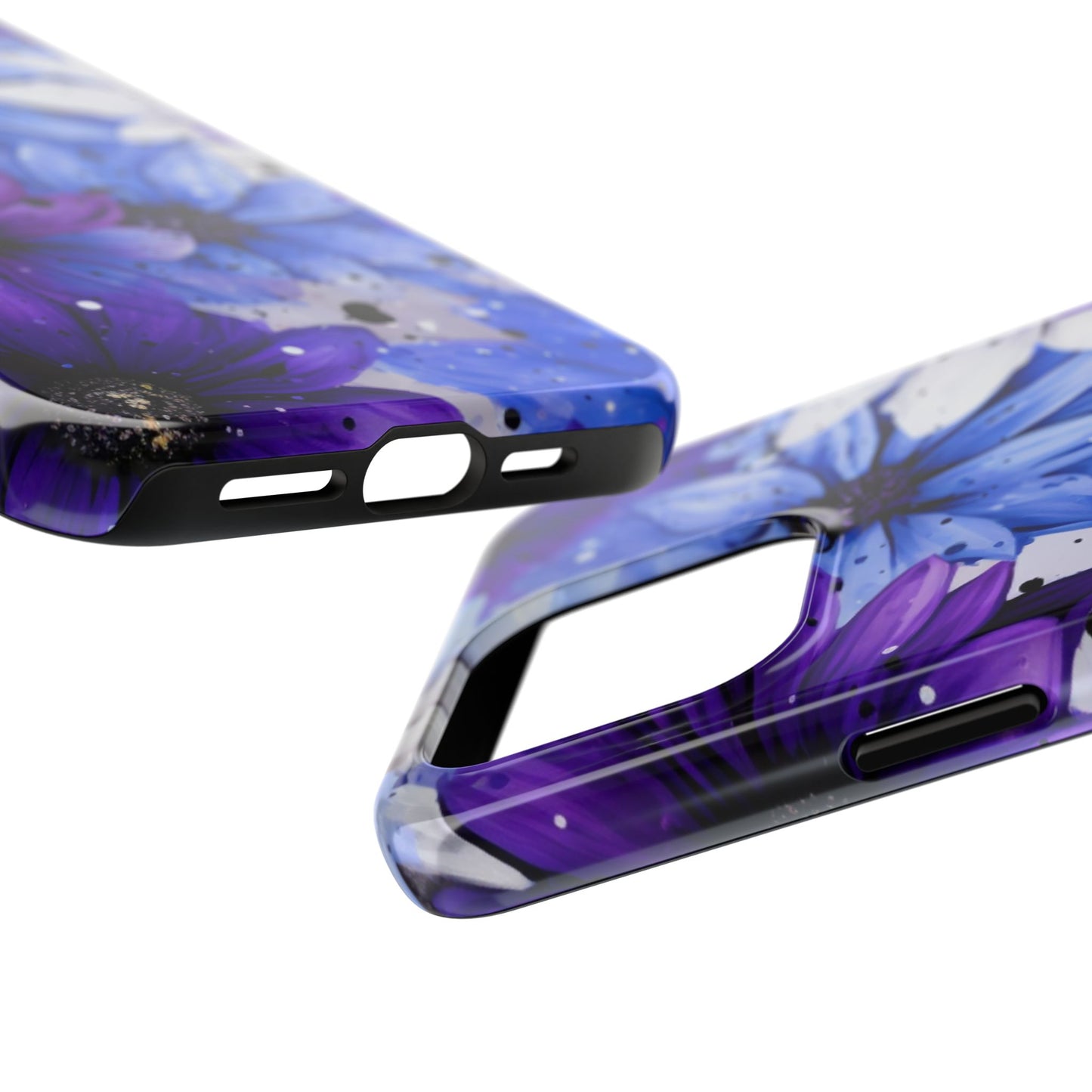 Vibrant Purple & Blue Floral Splash - iPhone Series Case