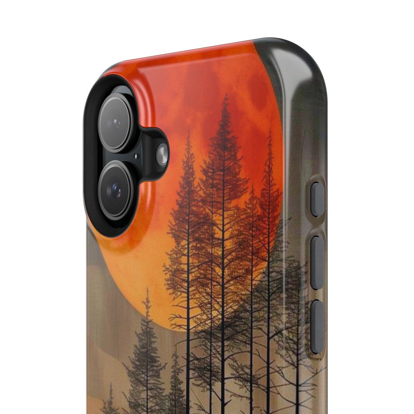 Moody Forest Moonrise MagSafe iPhone Case – Dark Landscape Design, Dual-Layer Protection