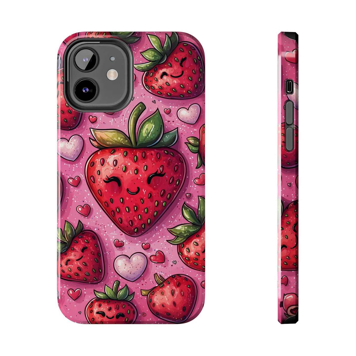 Cute Strawberry Kawaii iPhone Case – Fun Pink Design - BOGO Cases