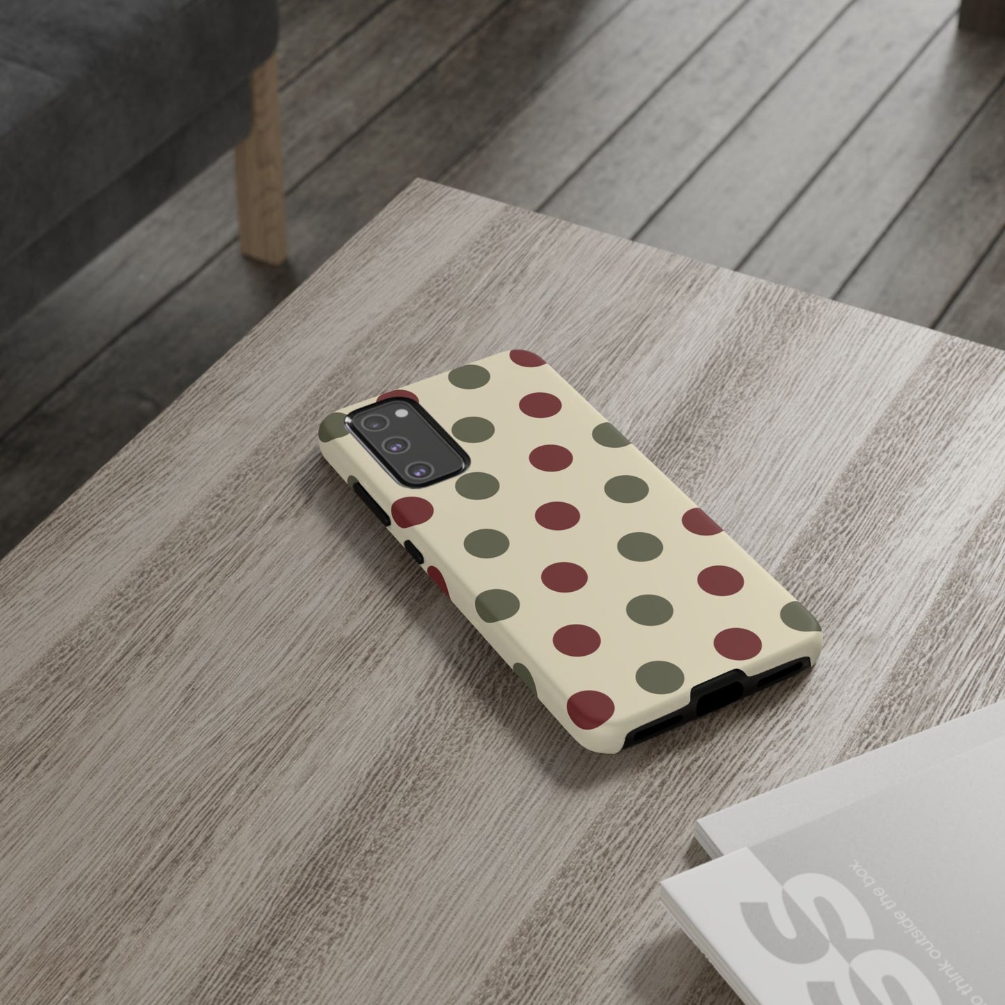 Red & Green Polka Dots on Cream – Samsung Galaxy Case