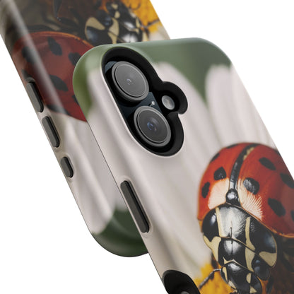 MagSafe iPhone Case: Ladybug on White Daisy