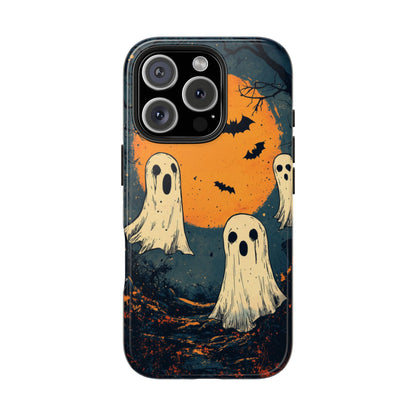 Haunted Ghosts & Full Moon iPhone Case – Spooky Halloween Design