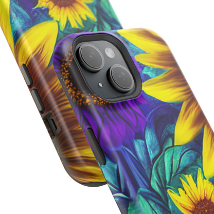 Purple & Gold Sunflower Dream - MagSafe iPhone Series Case