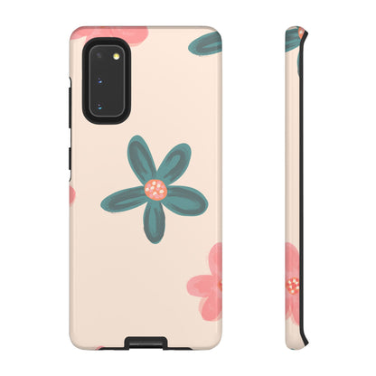 Vintage Floral Tough Samsung Galaxy Case – Soft Matte Finish with Dual-Layer Protection