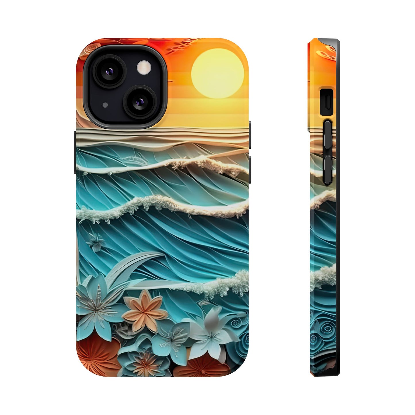 Tropical Sunset Paper Art Ocean – iPhone Series Case