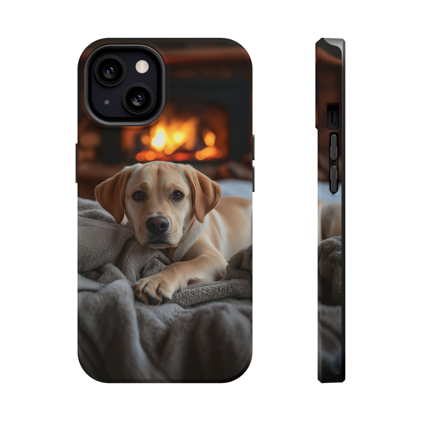 Cozy Golden Retriever by the Fireplace - MagSafe Case