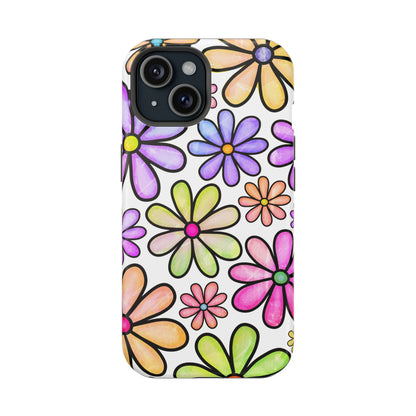 Pastel Daisy Dream MagSafe iPhone Case – Slim Profile, Glossy Finish