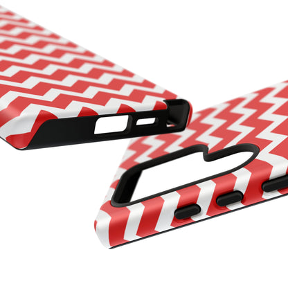 Bold Red & White Chevron – Modern Geometric Samsung Galaxy Case