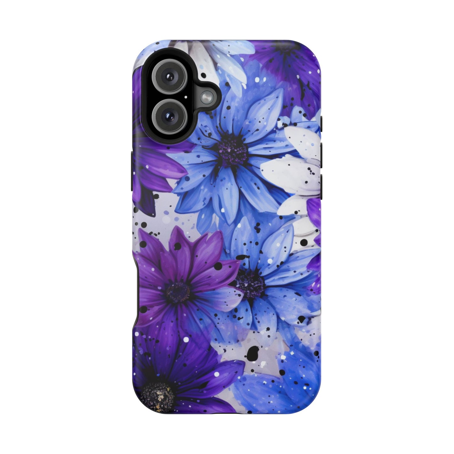 Vibrant Purple & Blue Floral Splash - MagSafe iPhone Series Case