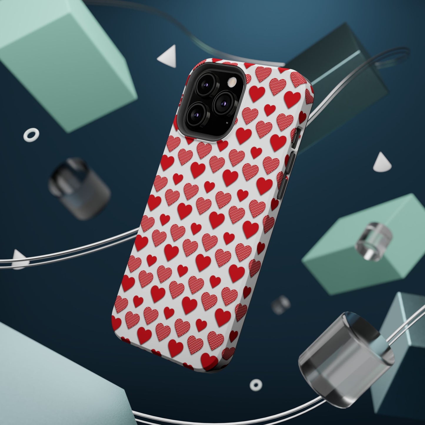 Red & Polka Dot Hearts MagSafe Case