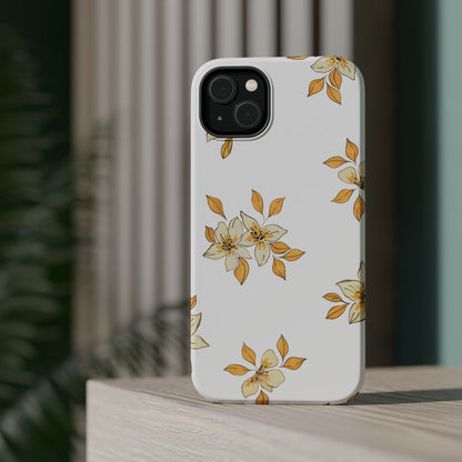 Delicate Yellow Blossom MagSafe iPhone Case – Minimalist Floral Design with Matte Finish