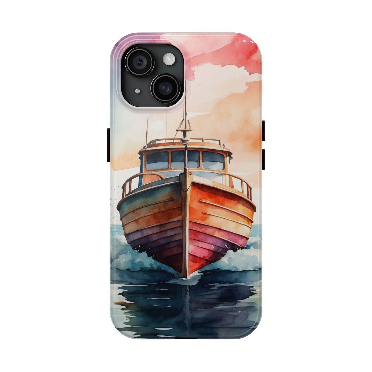 Sunset Sail Watercolor Boat – iPhone Series Case