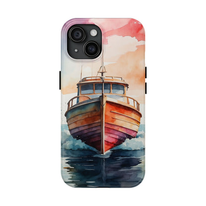 Sunset Sail Watercolor Boat – iPhone Series Case