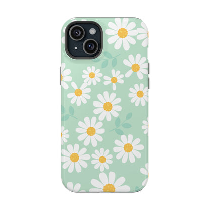 Charming Daisy Floral Tough MagSafe iPhone Case – Spring Pastel Design, Shockproof & Slim