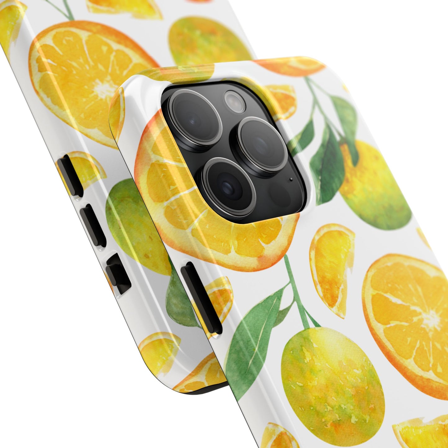 Sunny Citrus Grove Tough iPhone Case – Watercolor Orange Design, Dual - Layer Protection - BOGO Cases