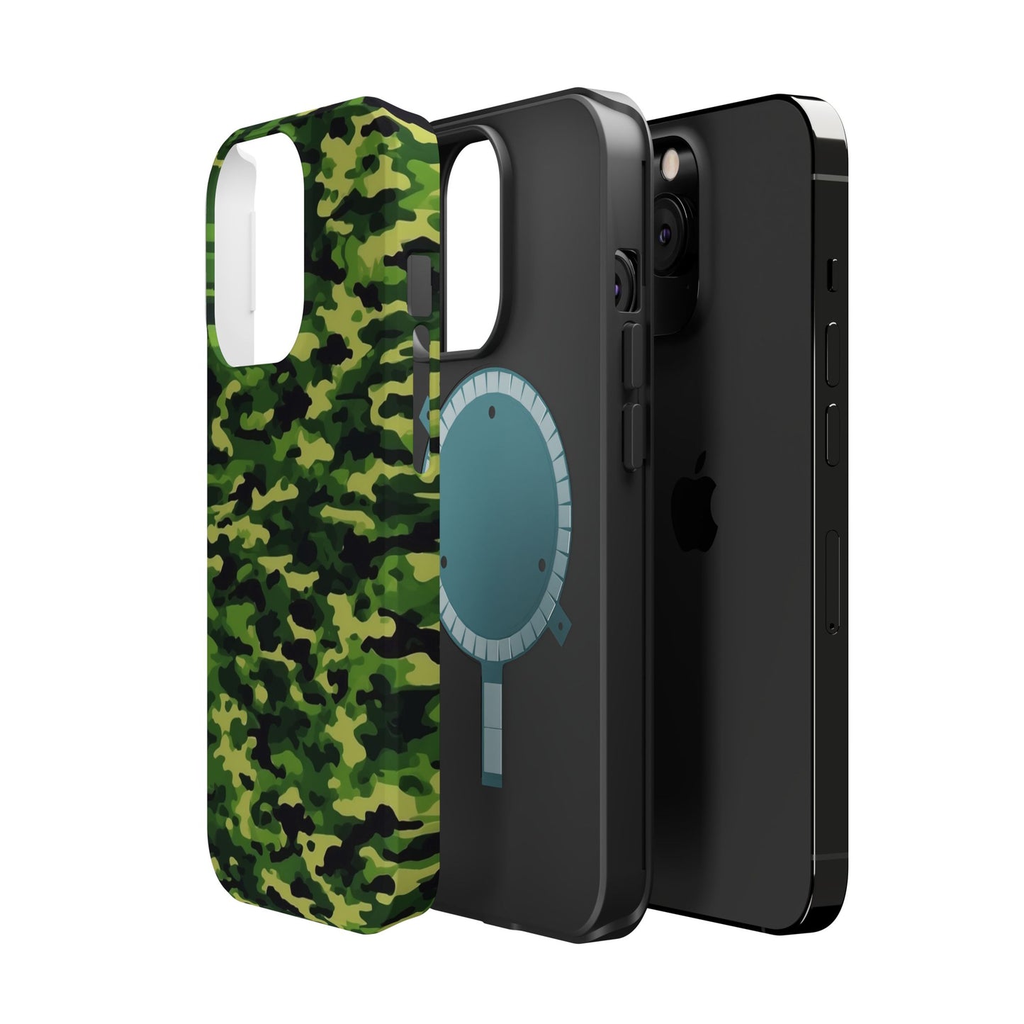 Green Woodland Camouflage – MagSafe iPhone Case, Slim and Shockproof