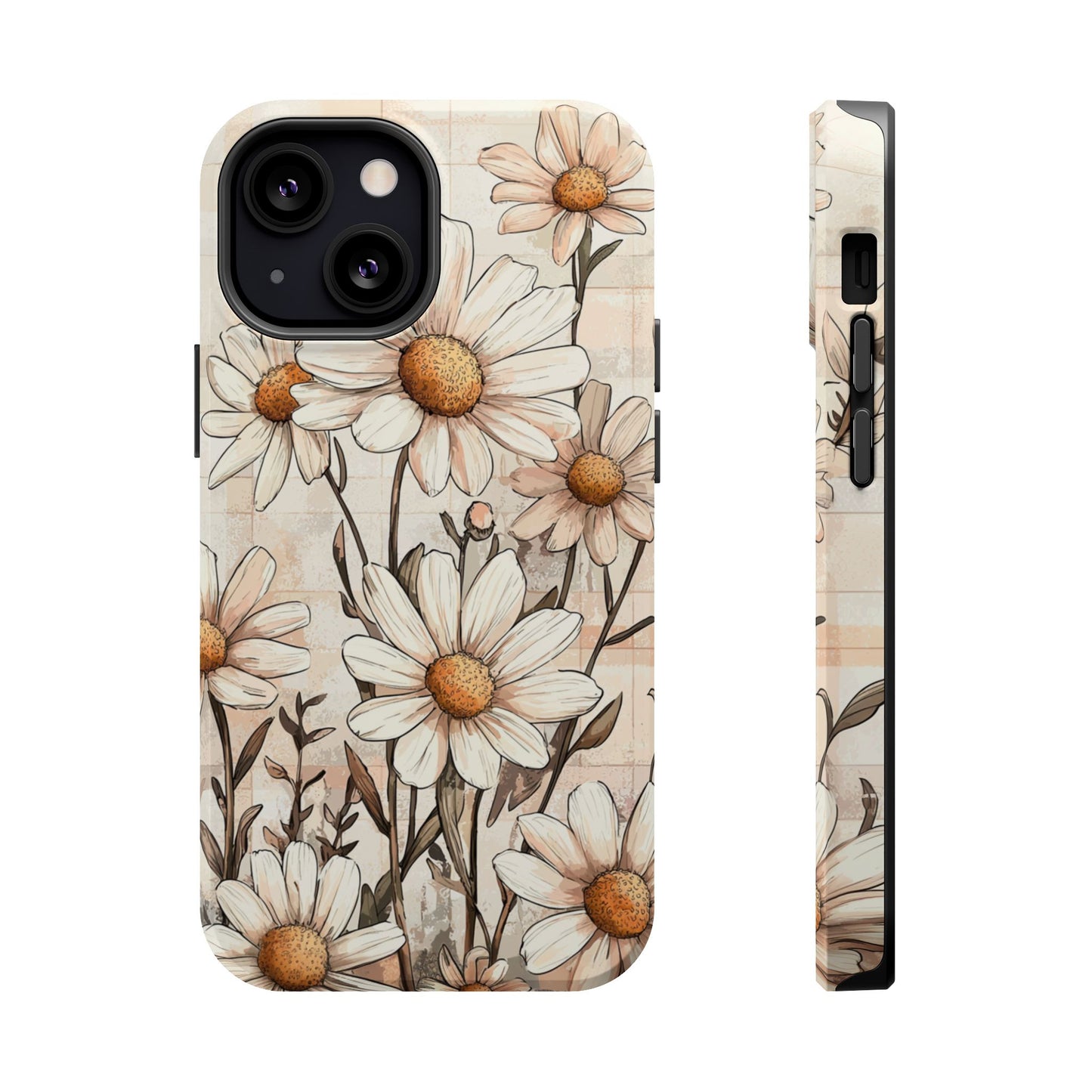 Pastel Daisy MagSafe iPhone Case - Elegant Floral Protective Cover