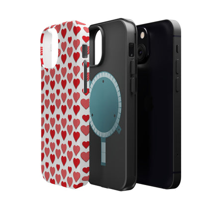 Red & Polka Dot Hearts MagSafe Case