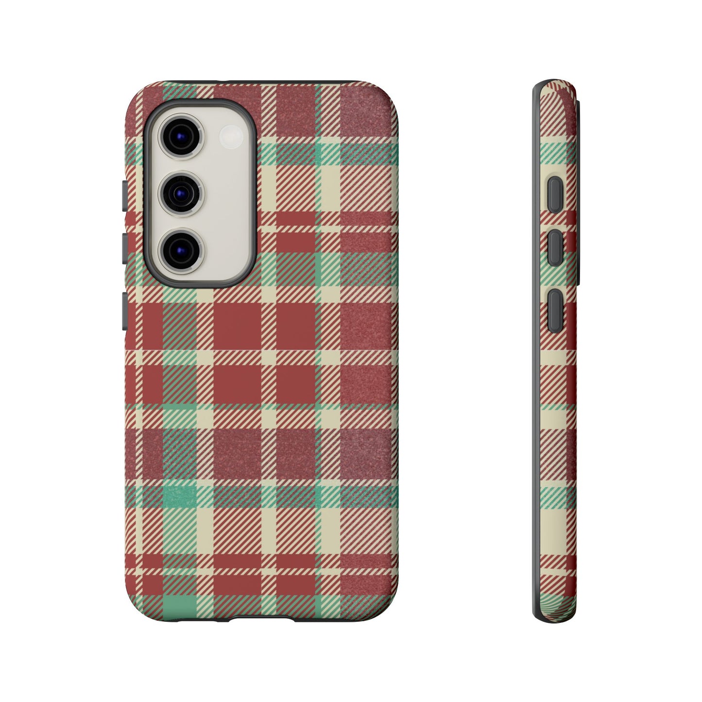 Vintage Plaid in Red & Cream – Samsung Galaxy Case with Timeless Style