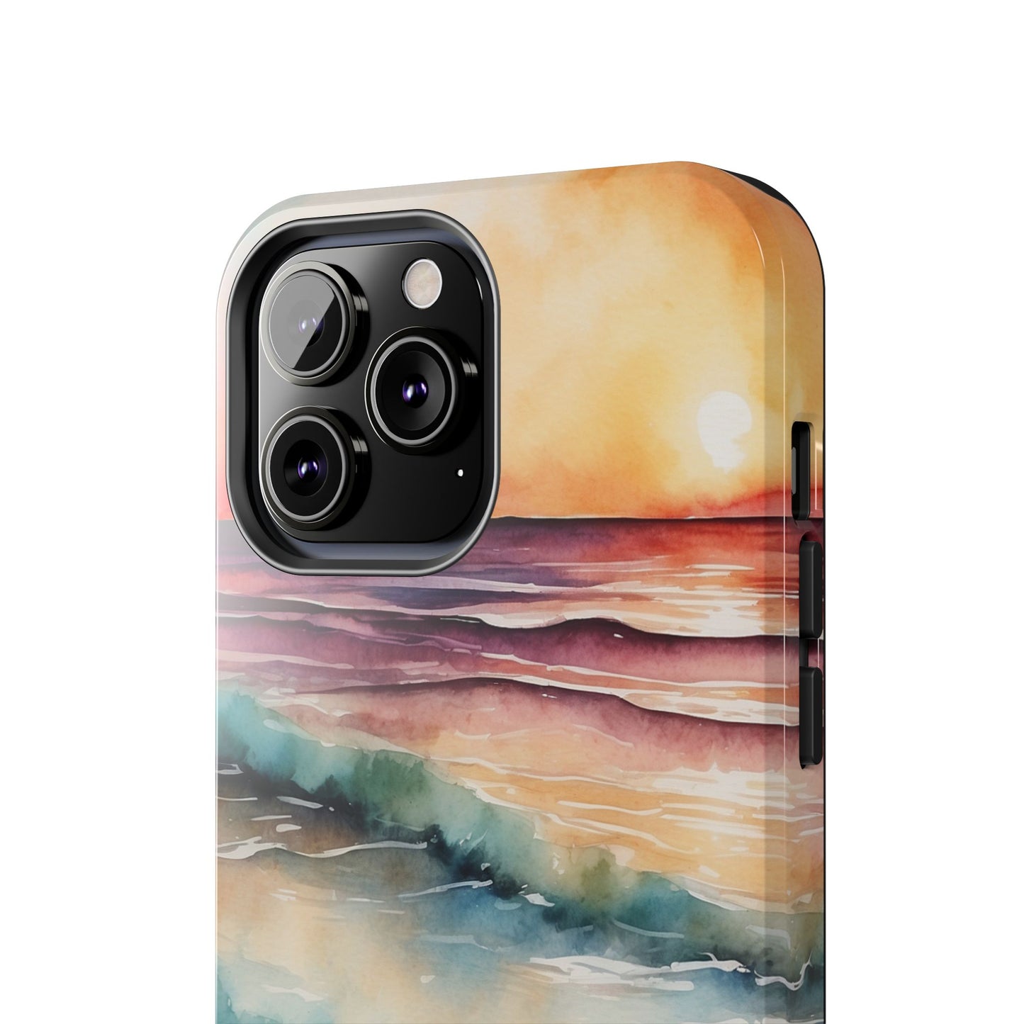 Sunset Waves iPhone Case – Vibrant Watercolor Design