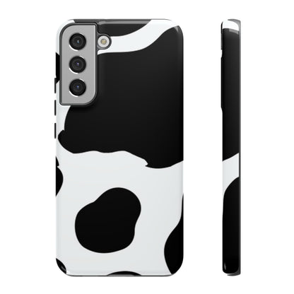 Bold Black and White Cow Print Tough Samsung Galaxy Case – Modern Animal Pattern with Dual-Layer Protection