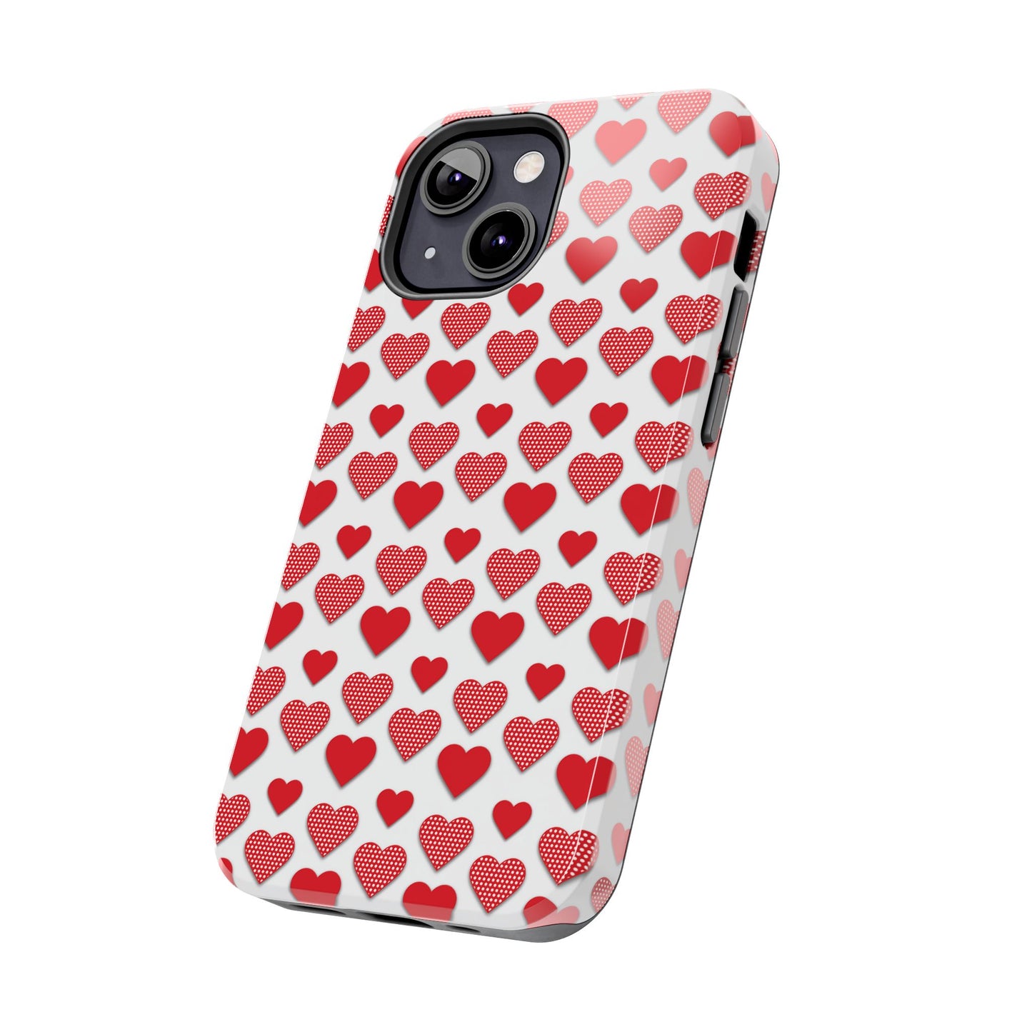 Red & Polka Dot Hearts iPhone Case