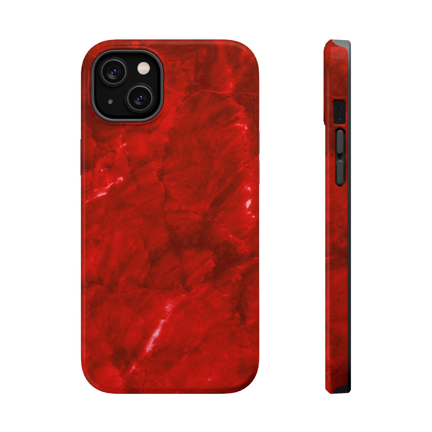 Bold Red Marble MagSafe iPhone Case – Luxe Design Meets Magnetic Precision