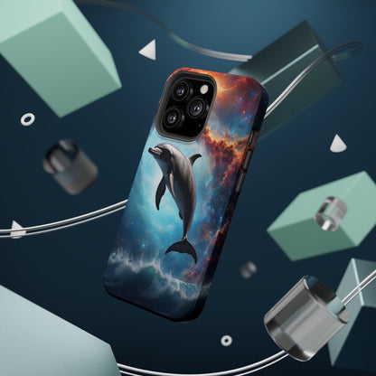 Cosmic Dolphin Space Vibes - MagSafe-Compatible Case