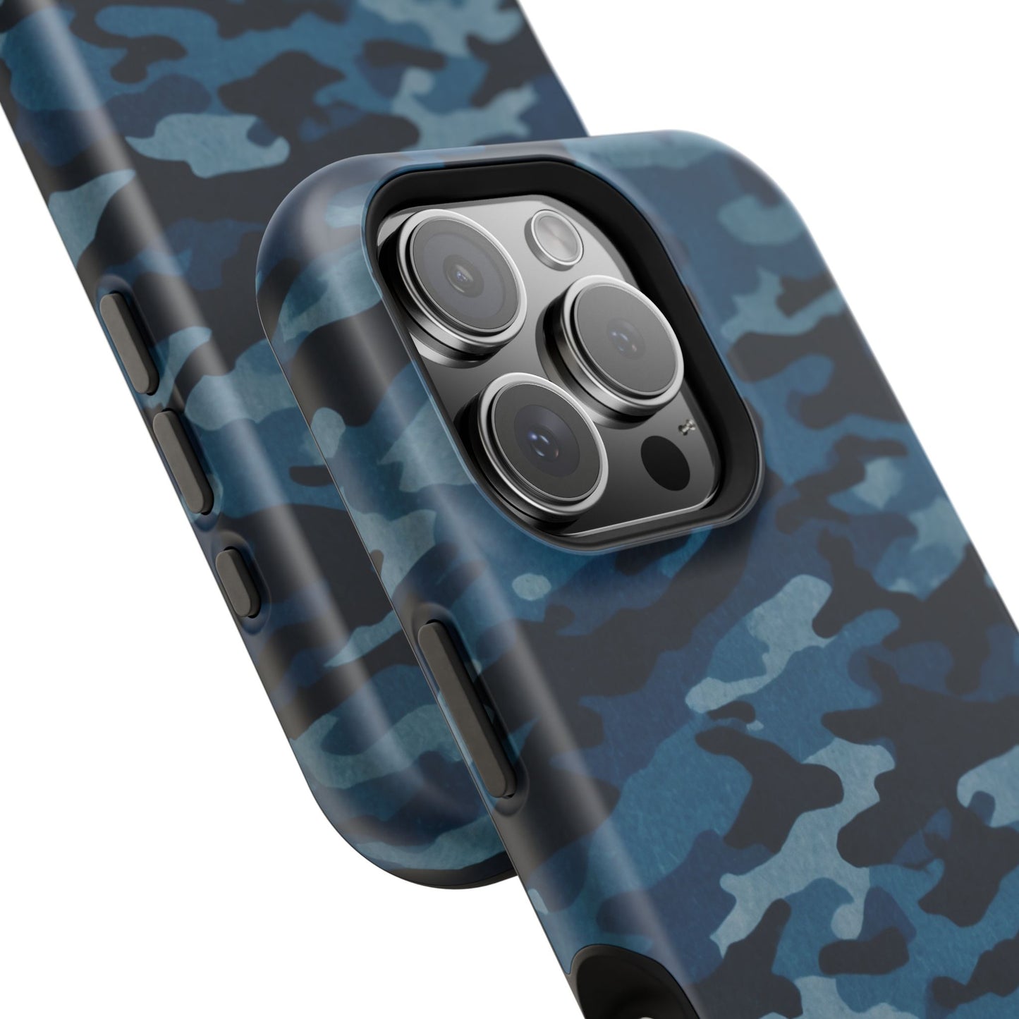 Dark Blue Camouflage – MagSafe iPhone Case with Modern Rugged Style