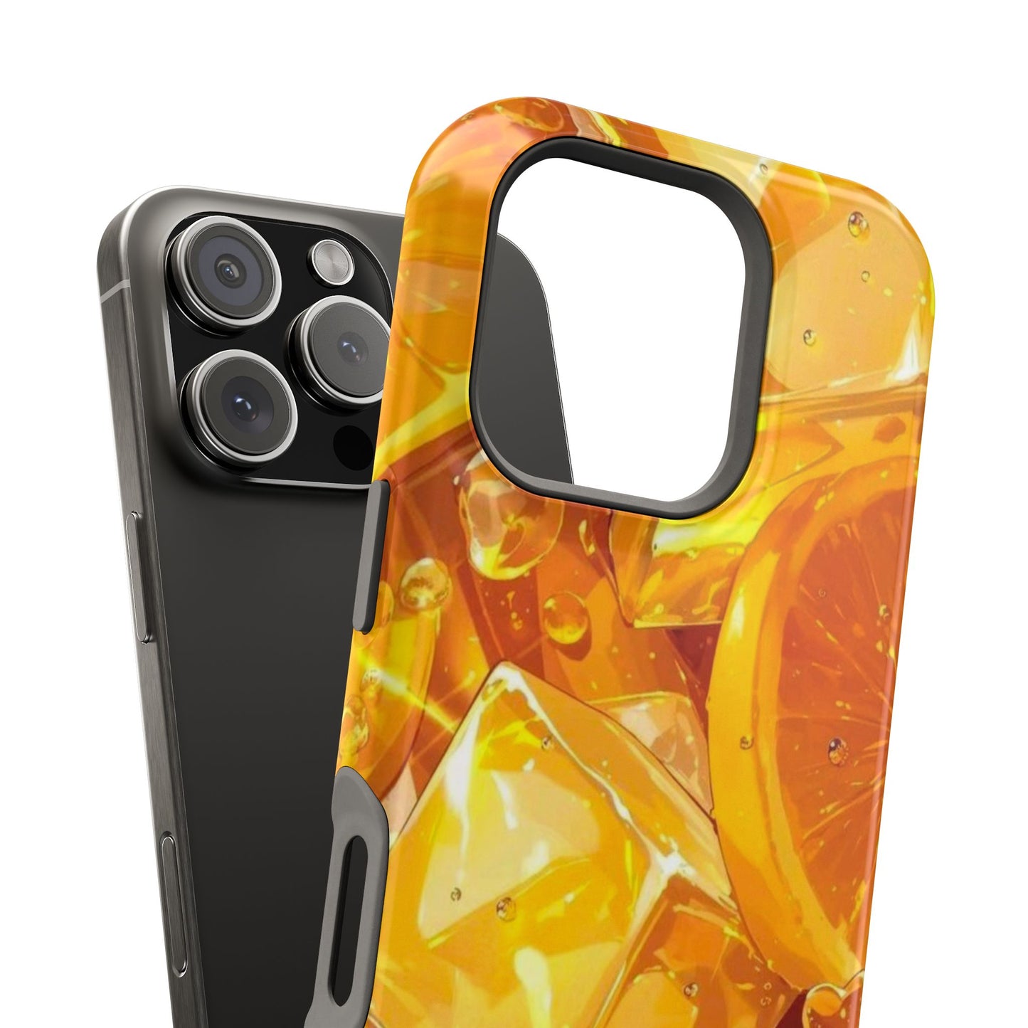 Citrus Splash MagSafe iPhone Case – Bright Orange Slices & Ice, Dual-Layer Protection