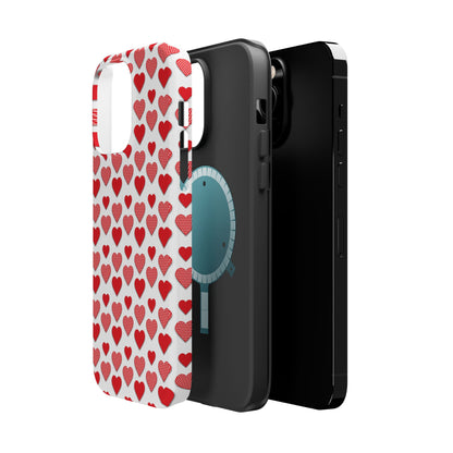 Red & Polka Dot Hearts MagSafe Case