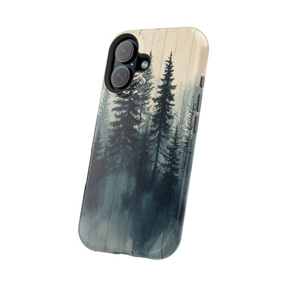 Misty Forest Wood MagSafe iPhone Case - Nature-Inspired Protective Cover