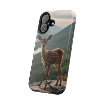 Majestic Fawn Overlooking Mountain Vista MagSafe iPhone Case