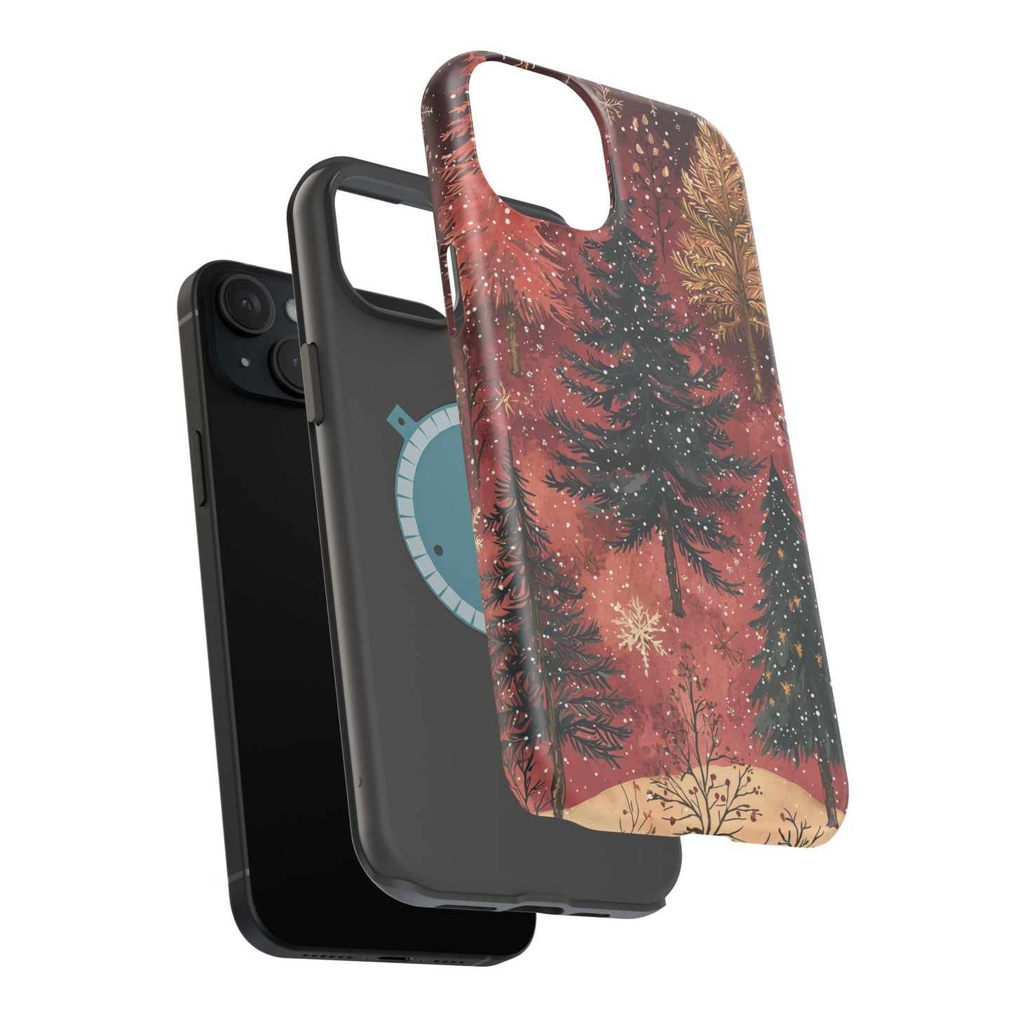 Rustic Red Winter Forest - MagSafe iPhone Series Case