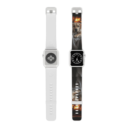 Cozy Labrador by the Fireplace Apple Watch Band