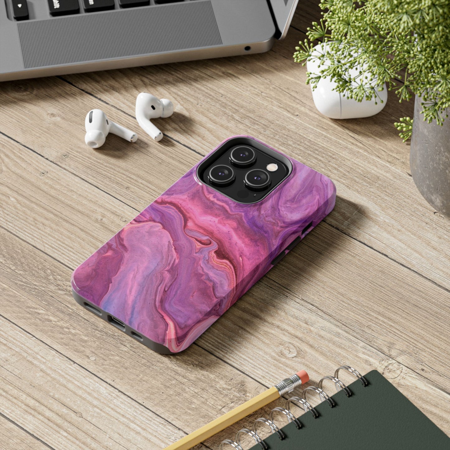 Lavender Dreamscape – iPhone Case with Pink & Purple Marble Swirl