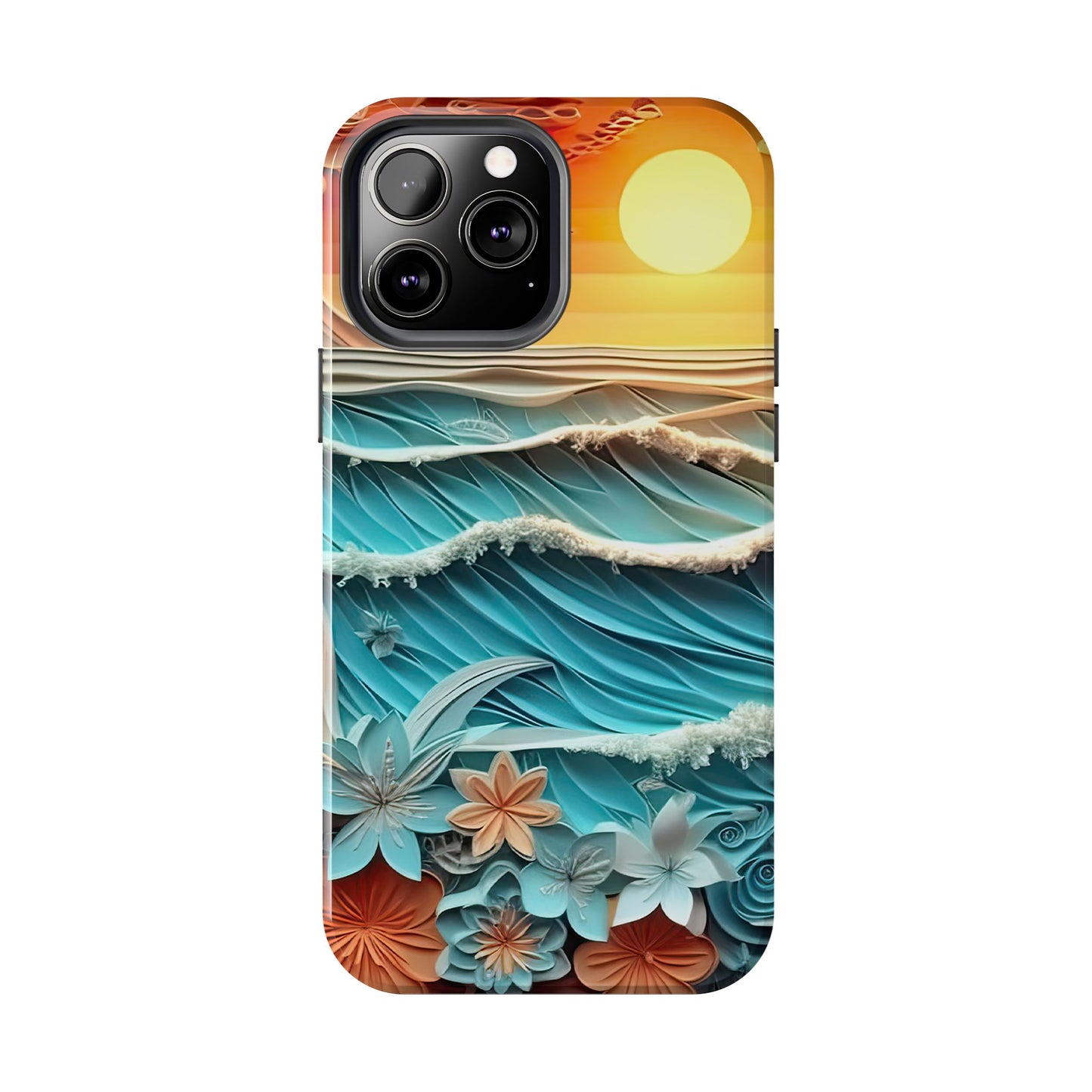 Tropical Sunset Paper Art Ocean – iPhone Series Case