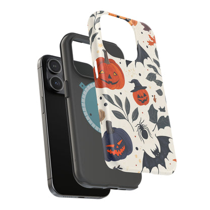 Spooky Halloween MagSafe iPhone Case – Pumpkins, Bats, and Spider Design