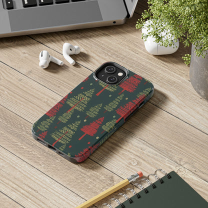 Retro Christmas Trees Pattern - iPhone Series Case