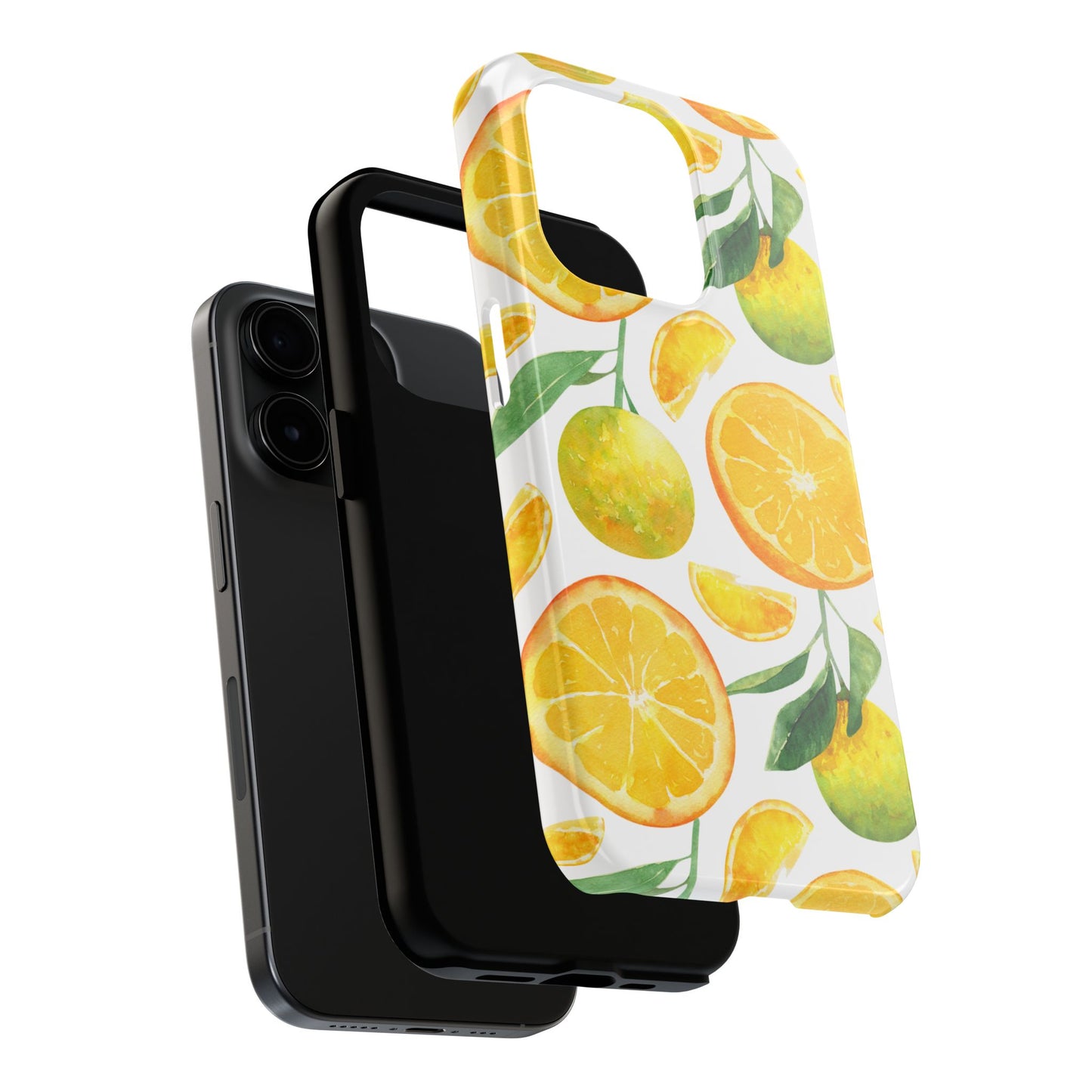 Sunny Citrus Grove Tough iPhone Case – Watercolor Orange Design, Dual - Layer Protection - BOGO Cases