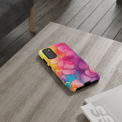 Sunset Petals Watercolor Samsung Galaxy Case – Slim Design, Glossy Finish