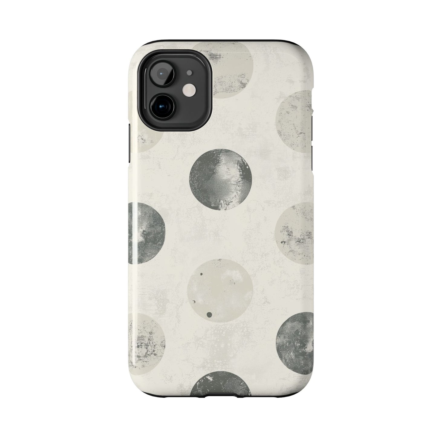 Vintage Polka Dot iPhone Case - Neutral Retro Protective Cover