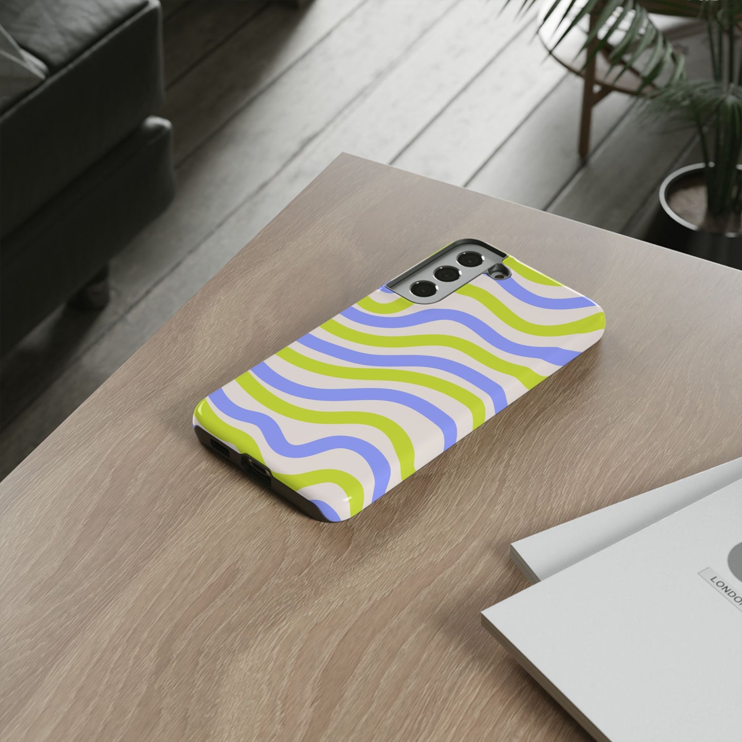 Neon Wave Samsung Galaxy Case – Bold Dual-Layer Protection with 70s-Inspired Vibe