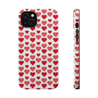 Red & Polka Dot Hearts MagSafe Case