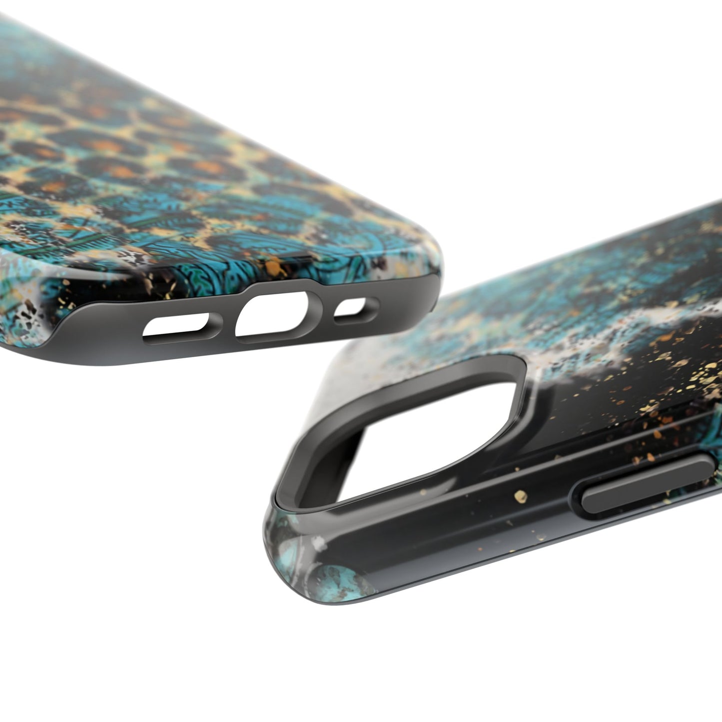 Turquoise Paisley Cowhide Leopard - MagSafe iPhone Series Case