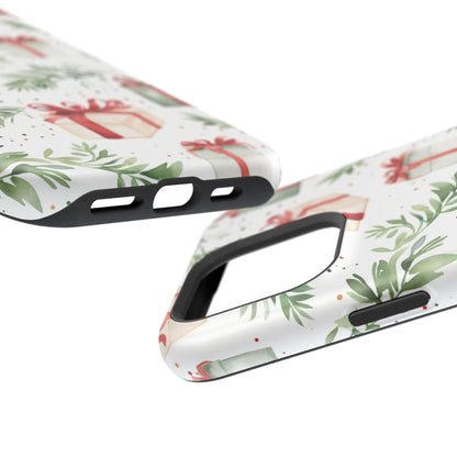 Watercolor Holiday Gifts & Greenery - MagSafe iPhone Series Case