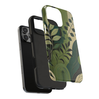 Abstract Green Leaves iPhone Case - Nature-Inspired Protective Cover