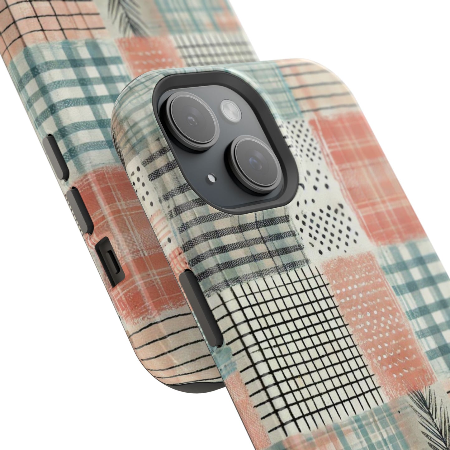 Rustic Patchwork MagSafe iPhone Case | Farmhouse Style & Shockproof